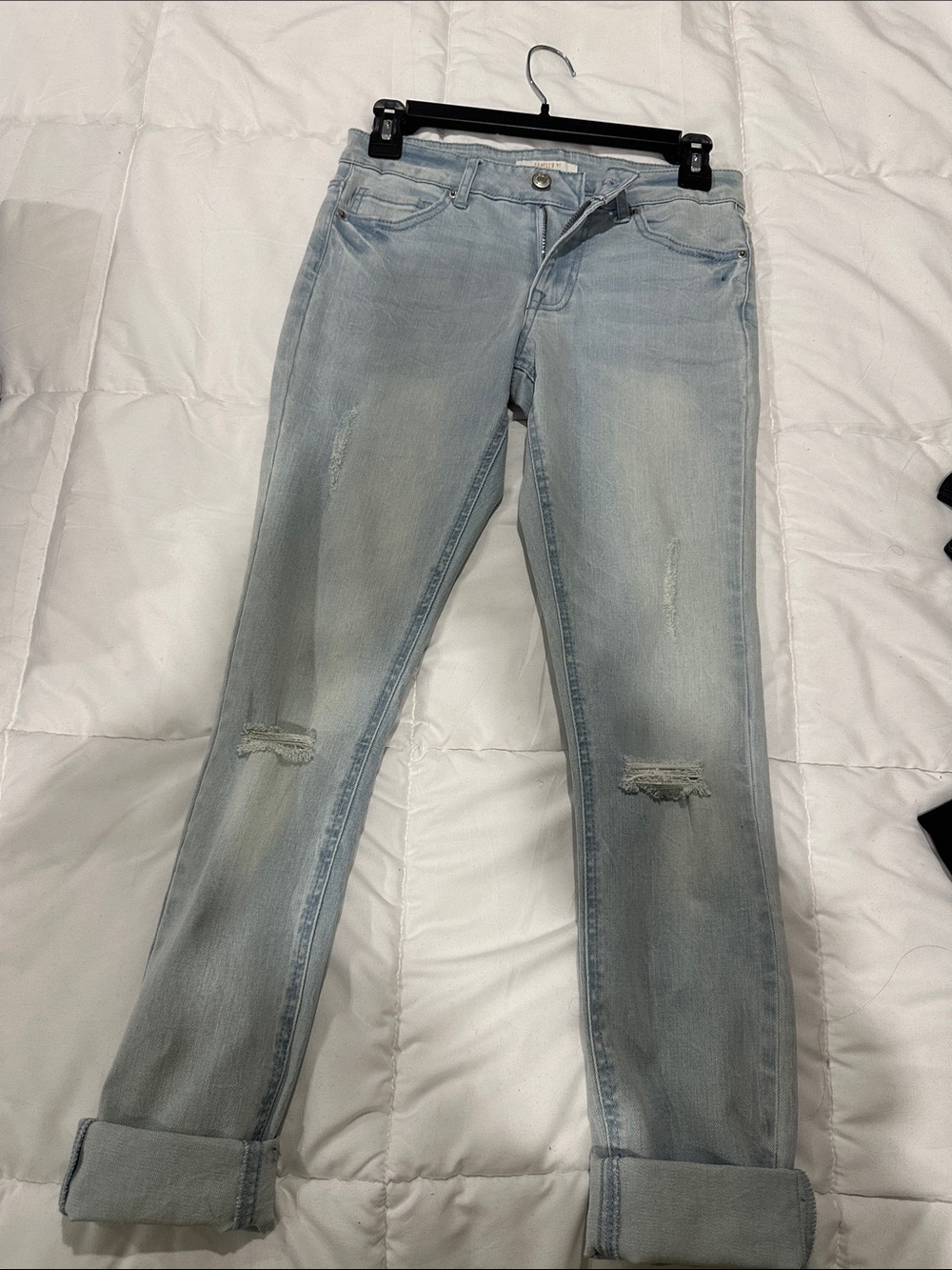 Forever 21 Light Blue Distressed Boyfriend Jeans